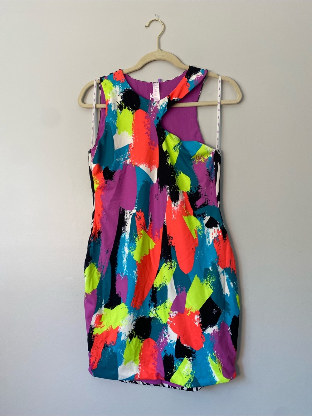 Yitty Lizzo Abstract Print Racerback Bodycon Mini Dress Size L